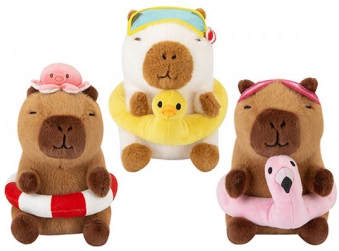 (Mis 3) CAPIBARA Swimring Mix Peluche 20cm 3ass…x12…x36